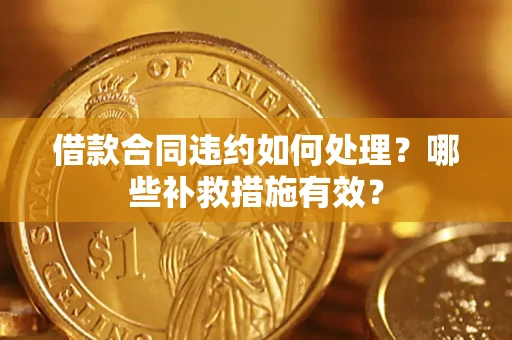 武汉借款合同违约如何处理？哪些补救措施有效？