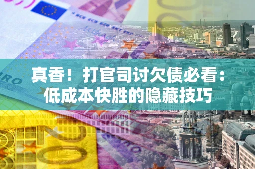 武汉真香！打官司讨欠债必看：低成本快胜的隐藏技巧